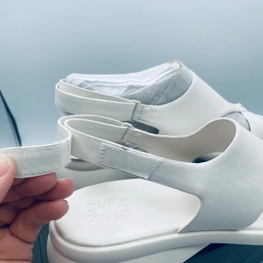 Naturalizer Lillian Wedge Summer Sandal Warm White‎ Slingback Platform Womens 11